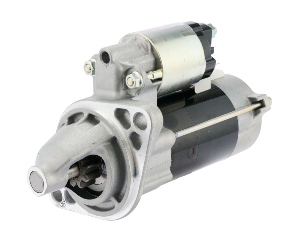 Denso starter motor, silver and black, 12V 0.6kW for Yanmar 3TNV engine