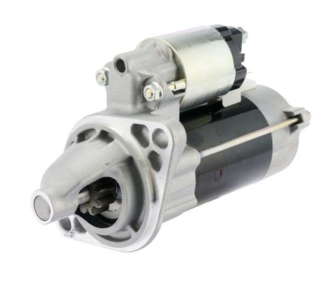Denso starter motor, silver and black, 12V 0.6kW for Yanmar 3TNV engine