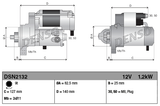 Denso starter motor DSN2132, 12V 1.2kW for Kubota L Series