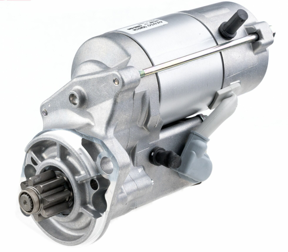 Denso starter motor, 12V 2.0kW for Kubota KX/R/U series, silver metal body