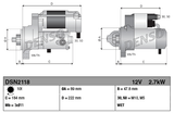 Denso starter motor, 12V 2.7kW, for Hyster H155XL forklift, machinery starters