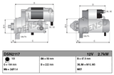 Denso starter motor, 12V, 2.7kW for Hyster and Yale forklifts
