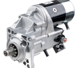 Denso starter motor with silver housing and black body