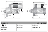 Denso starter motor, 12V 2.7kW for Caterpillar 400 series machinery