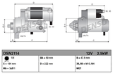 Denso Starter Motor 12V 2.5kW for Caterpillar R70/R80, V60F/V80F