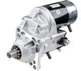 Denso starter motor with silver aluminum housing and black drive end, 12V 2.7kW, for Bobcat 753/763/773