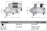 Denso starter motor for John Deere 4045 engine, 12V 2.7kW; machinery starters