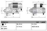 Denso starter motor, 12V 1.4kW, machinery starter for Case IH 1835C.