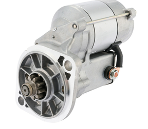 Denso starter motor, metallic gray, 12V 1.4kW for Isuzu-powered equipment