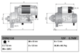 Denso starter motor, 12V 0.7kW, for John Deere 160, 165, GX95, shown in two diagrams.