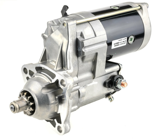 Denso gear reduction starter motor, 24V, metal housing, machinery starter.