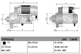 Gear reduction starter motor by Denso, 24V 7.8kW for Case IH AFX