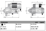 Denso gear reduction starter motor, 24V 7.8kW for Cummins engines, machinery starters category, heavy-duty use