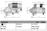 Denso gear reduction starter motor, 24V, 7.8kW, for Hitachi ZW180.