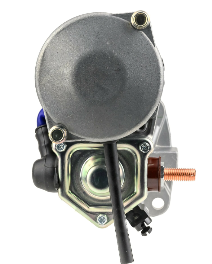 Denso gear reduction starter motor, 24V, 7.8kW, gray metal housing with copper terminal stud