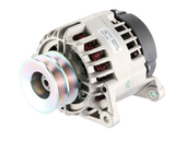 Denso alternator, silver aluminum body with visible pulley