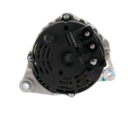 Denso alternator 14V 85A for Landini, McCormick, Massey Ferguson tractors; black vented back with 3-terminal block