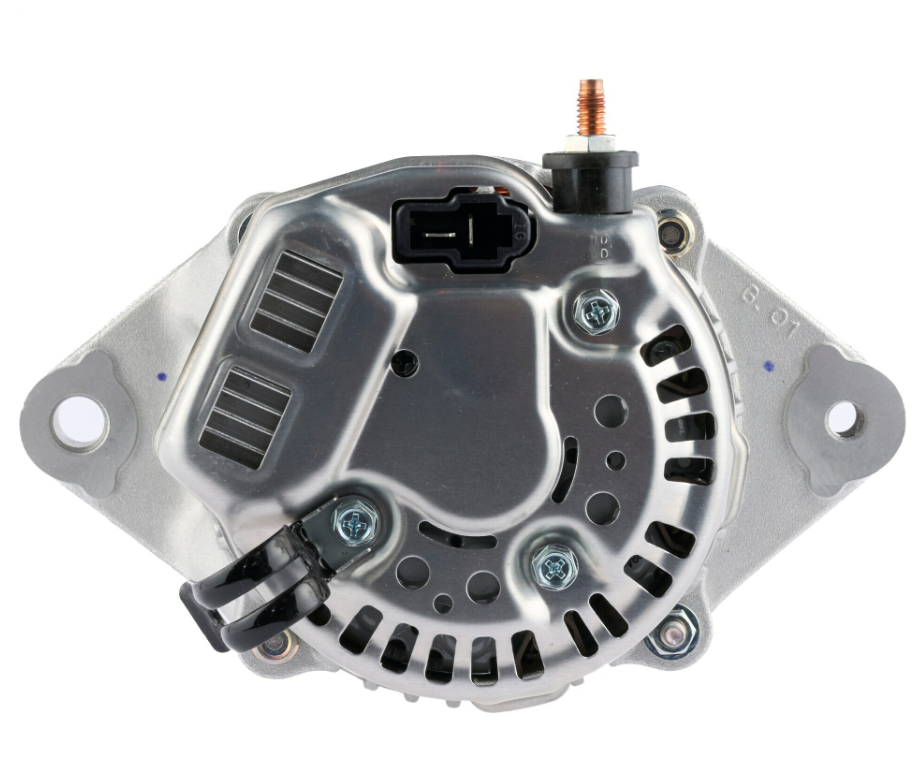 Denso alternator for Kubota, 14V 60A, silver metal housing with black connector