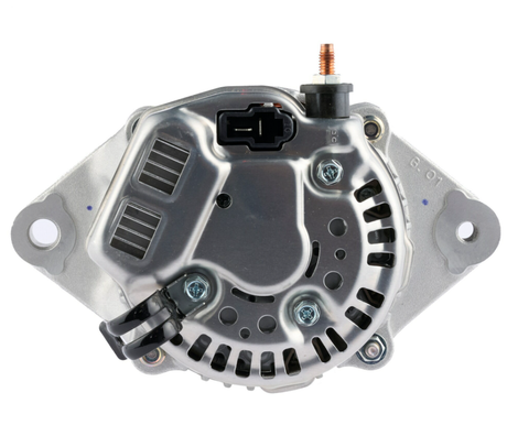 Denso alternator for Kubota, 14V 60A, silver metal housing with black connector