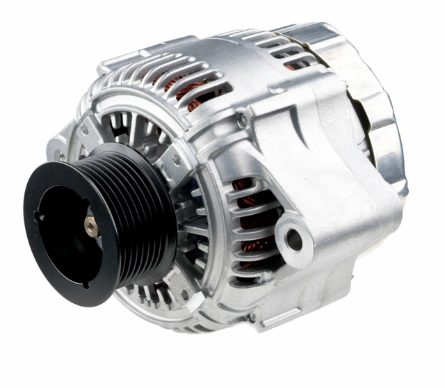 Denso alternator, silver body with black pulley, 14V 140A for John Deere 8000-9000 series