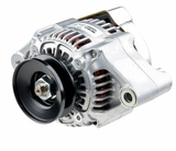 Denso alternator for Caterpillar machinery, 14V 55A, metal housing with black pulley