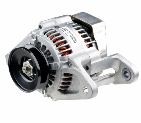 Denso alternator, 14V 55A, silver aluminum body with black pulley