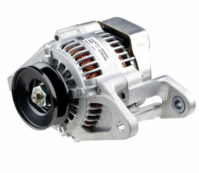 Denso alternator, 14V 55A, silver aluminum body with black pulley