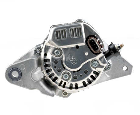 Denso alternator, 14V 55A for Caterpillar, silver metal housing with mounting bracket