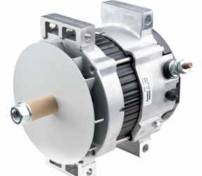 Denso 28V 80A alternator for Caterpillar 10R-9096, silver metal housing.