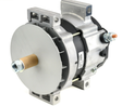 Denso alternator 28V 80A for Caterpillar, gray housing with brass shaft.