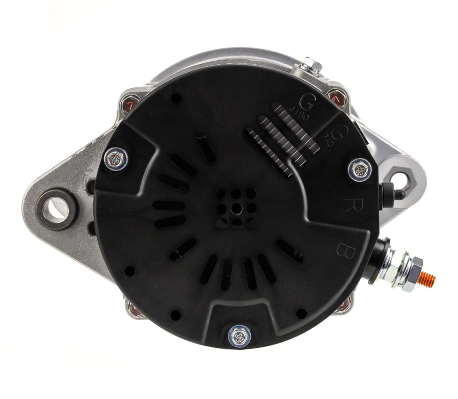 Denso alternator with black circular housing, 28V 95A for Caterpillar D6R/D6T machinery.