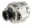 Denso machinery alternator with black multi-groove pulley and silver aluminum housing