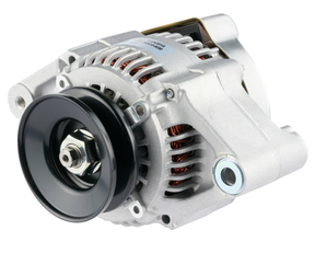 Denso alternator 14V 40A for Kubota KX/BX/F/U Series, silver housing with black pulley