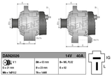 Two Denso 14V 40A alternators for Kubota M Series, Perkins 400.