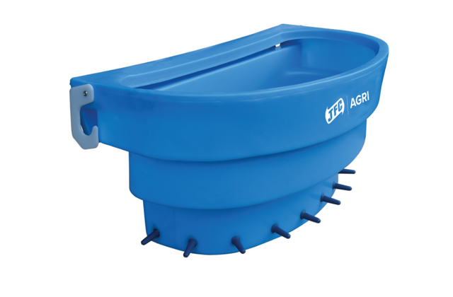JFC Agri blue 10-teat lamb feeder for gate or fence mounting, gravity feed GF10-CT8