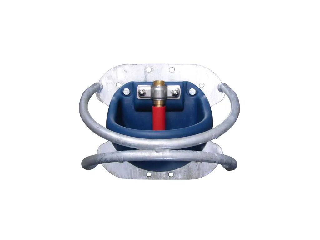 JFC Agri mounting bracket for DBL5/DBL7 drink bowls, galvanised steel with blue plastic bowl insert