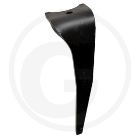 Rotary harrow tine Granit, black metal curved tillage part with mounting hole
