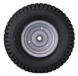 JFC Agri wheel and tire with bearing and inner tube, 18/9.5-8 for ATV400/Milk Kart, black tread on silver steel rim