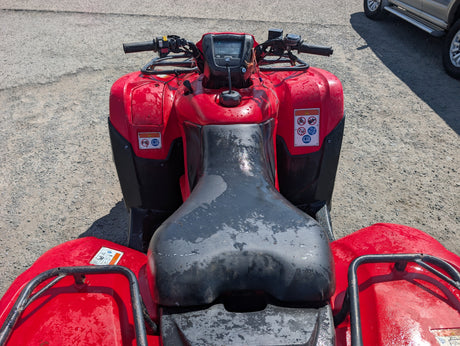 Honda TRX 500 ATV red quad with handlebars and digital display