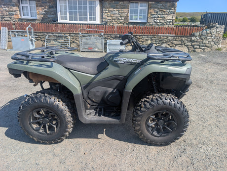 CFMOTO CFORCE 450 ATV, used olive green with front racks.