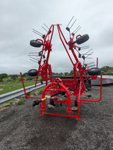 Kuhn GF582 6-rotor tedder in red frame for straw, hay and silage, DGT Agri