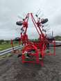 Kuhn GF582 6-rotor tedder in red frame for straw, hay and silage, DGT Agri