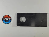 Kuhn mower blade K6801410, black metal with central hole and orientation arrow, branded by DGT Agri.
