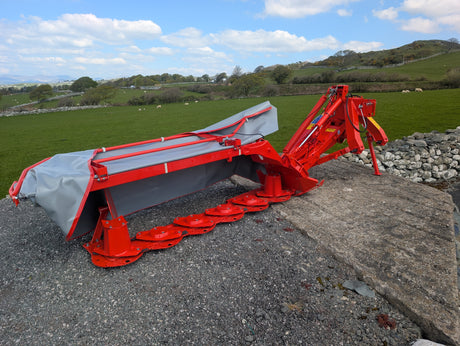 Kuhn GMD 240-FF 2.4m six-disc mower with hydraulic suspension, red agricultural machinery
