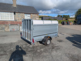 M-Tec quad master trailer with flip top, galvanized silver steel.