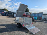 M-Tec quad master trailer with flip-top lid, silver metal finish, by DGT Agri