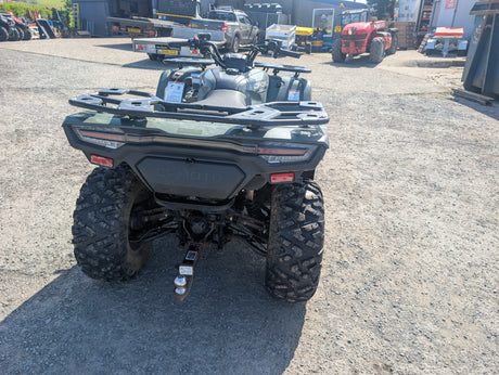 Used CFMOTO CFORCE 450 ATV in green-gray with front rack and rugged tires.