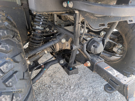 Used CFMOTO CFORCE 520 ATV undercarriage with black coil-spring suspension