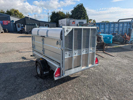 M-Tec quad master trailer with flip-top lid, galvanised steel finish