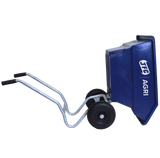 Junior 125L tipping wheelbarrow for kids, blue tub with puncture-proof wheels by JFC Agri.